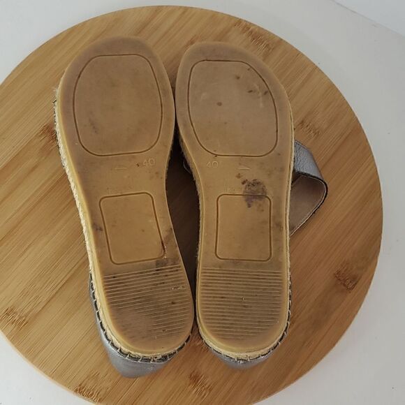 Laro Beach Metallic Pewter Espadrilles Women's Size 40 - Picture 9 of 10